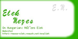 elek mezes business card